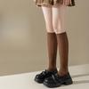 White Pile Socks for Women, Spring and Autumn Cotton Socks, Calf Socks, Summer Thin Mid-calf Socks, Paired with Small Leather Shoes To Shape The Legs
