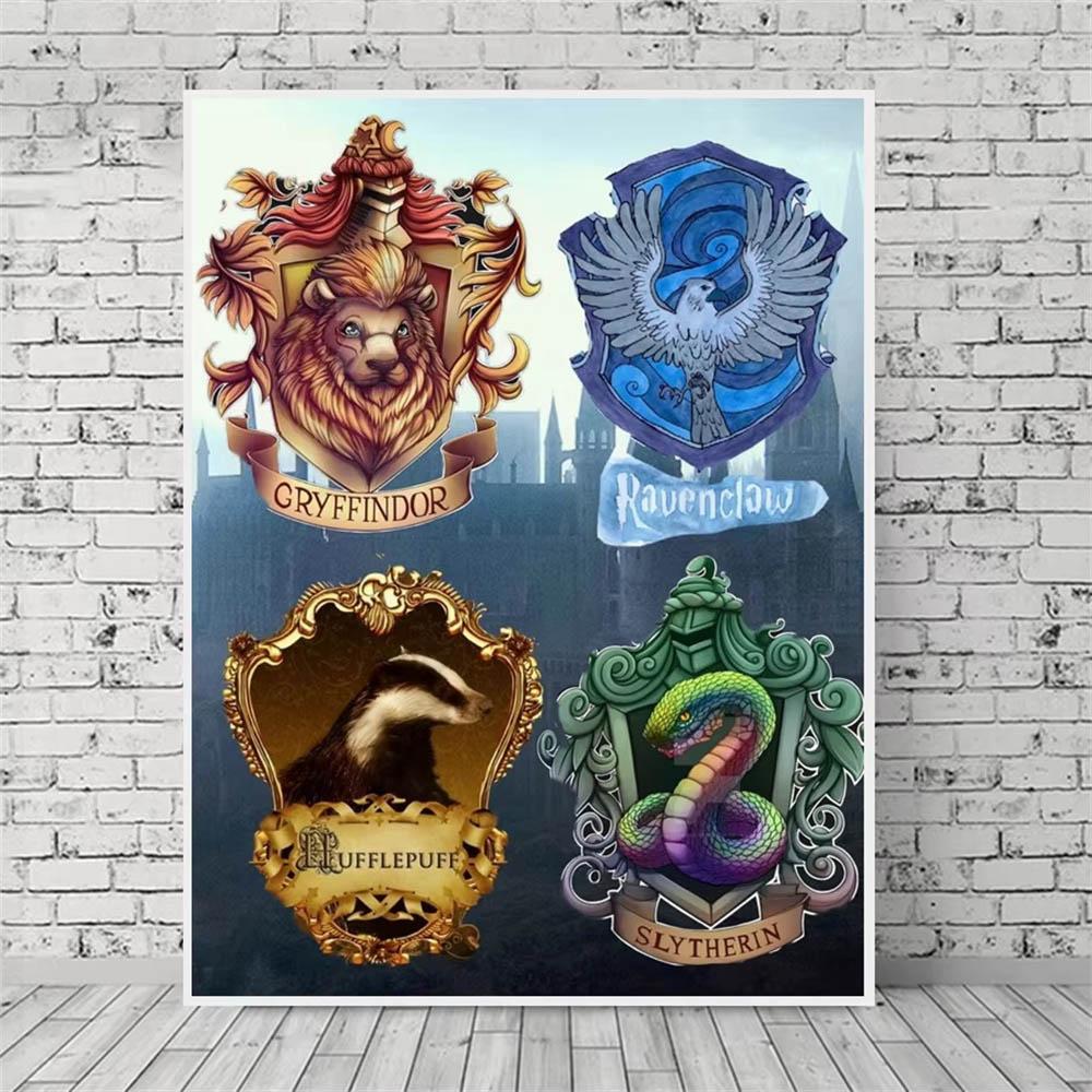 Fantasy Harry Potter 5d Full Diamond Painting Hogwart House Animal Magical Witches Cross Stitch Diy Handwork Home Decor Gift