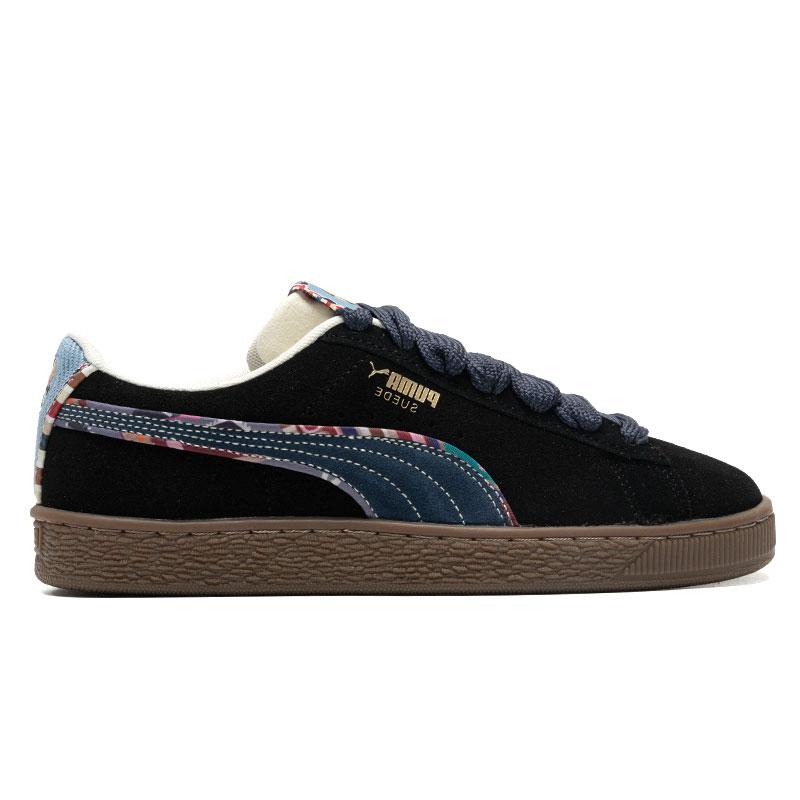 New PUMA Suede Bz Emb 'Black Navy Marzipan Light Blue' 399021-01