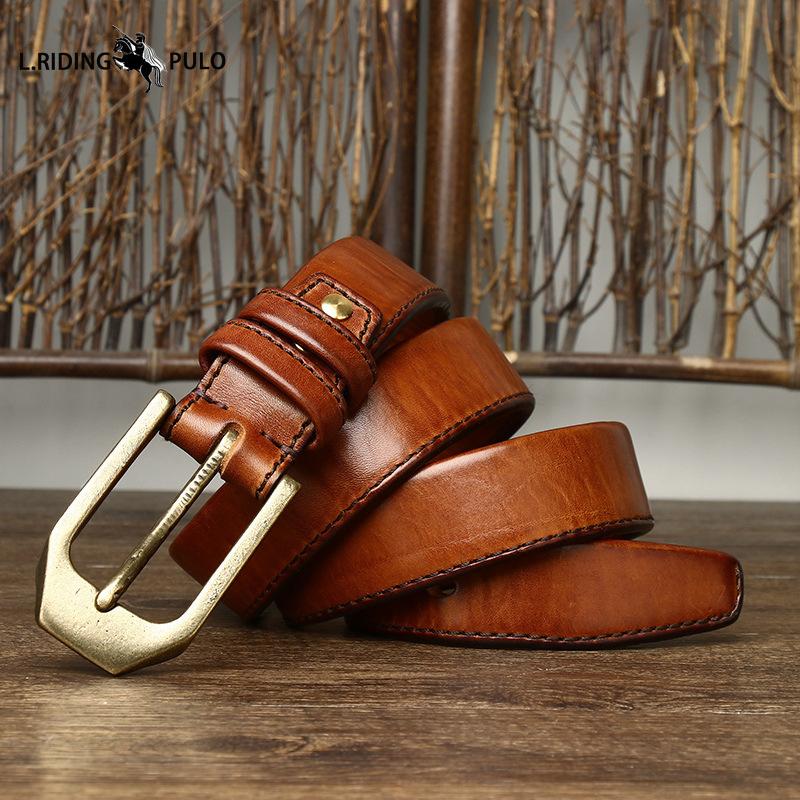 Double-sided Genuine Leather Belt Men's Genuine Leather Pin Buckle Simple Versatile Casual Belt Men's