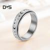 Anello da donna e da uomo Anello con stella della luna Fidget Spinner Anello antistress in acciaio inossidabile per coppie Anello rotante Regalo di gioielli