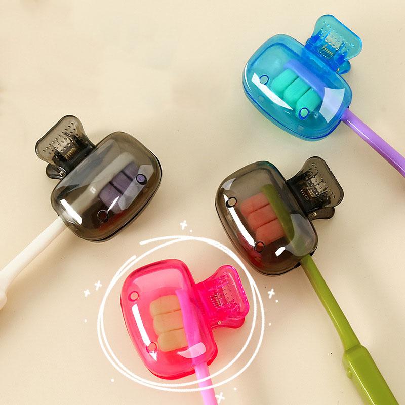 Portable Toothbrush Head Cover Case Clip Toothbrush Protector Cap Holder Plastic Clip For Household Travel Bathroom Accessories