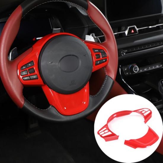 ABS Red Steering Wheel Button Cover Trim for Toyota Supra A90 MK5 19-24