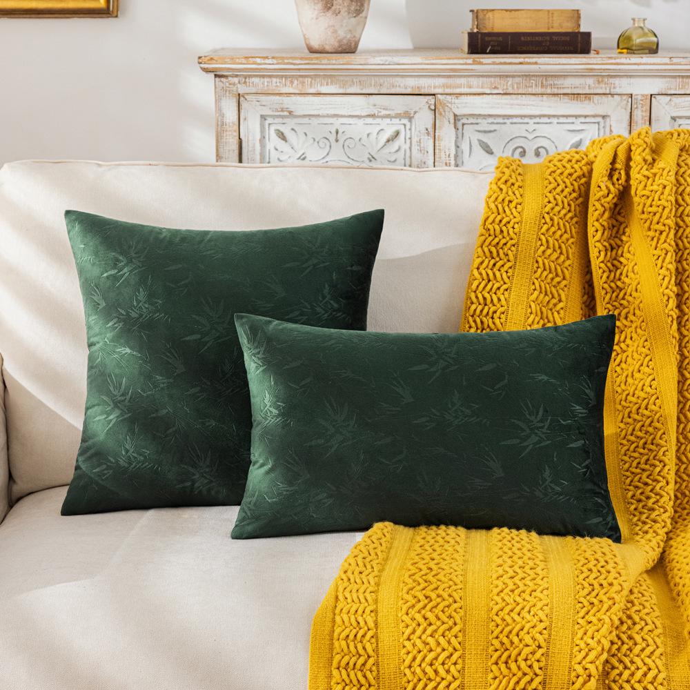 

Бархатная тисненая наволочка Ретро Гостиная Диванная подушка Подушка для поясницы Лампа Роскошь Осенний домашний материал Украшение Подушка 45 * 45Cm without core