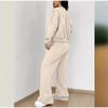 Casual Zipper Sweatshirt Pants Set Women Solid Color O-neck Bomber Jacket Loose Lace-up High Waist Trousers 2025 Spring Autumn New Lady Suits