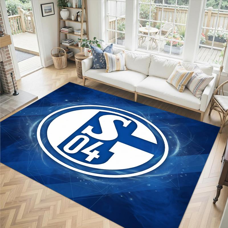 Tappeto in Velluto di Cristallo Design Schalke 04 Accogliente Non?Tappeto Stampato Antiscivolo per Camera da Letto Soggiorno Ingresso