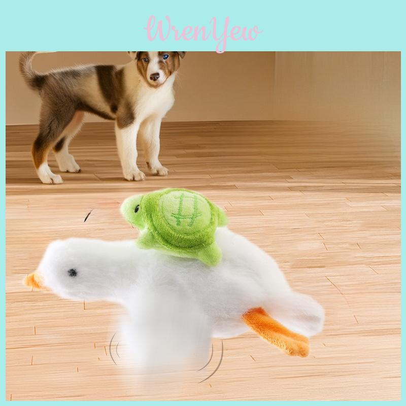 Plush Cat Chewing Toy With Sound And Moving Bird For Interactive Play