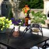 Elegant Iron Floor-Standing Plant Display Stand Flower Pot Rack for Garden Patio Decor Black