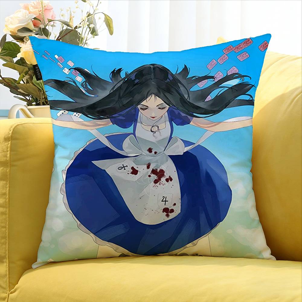 Game Alice M-Madnes-S Returns World Various Sizes Square Pillow Case For Car Home Bedchamber Decor