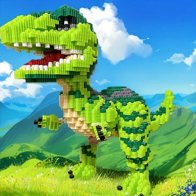 Dinosaur Overlord Building Blocks DIY Educational Toys Small Pellet Building Blocks Kids Toys