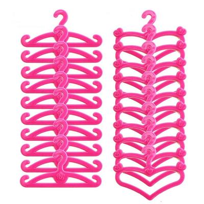 20 Stück Rosa Puppenkleiderbügel, Kleine Kunststoff-Kleiderbügel Passend für 11-Zoll-Mädchenpuppenkleider Kleidung Spielzeugzubehör von SamGreatWorld