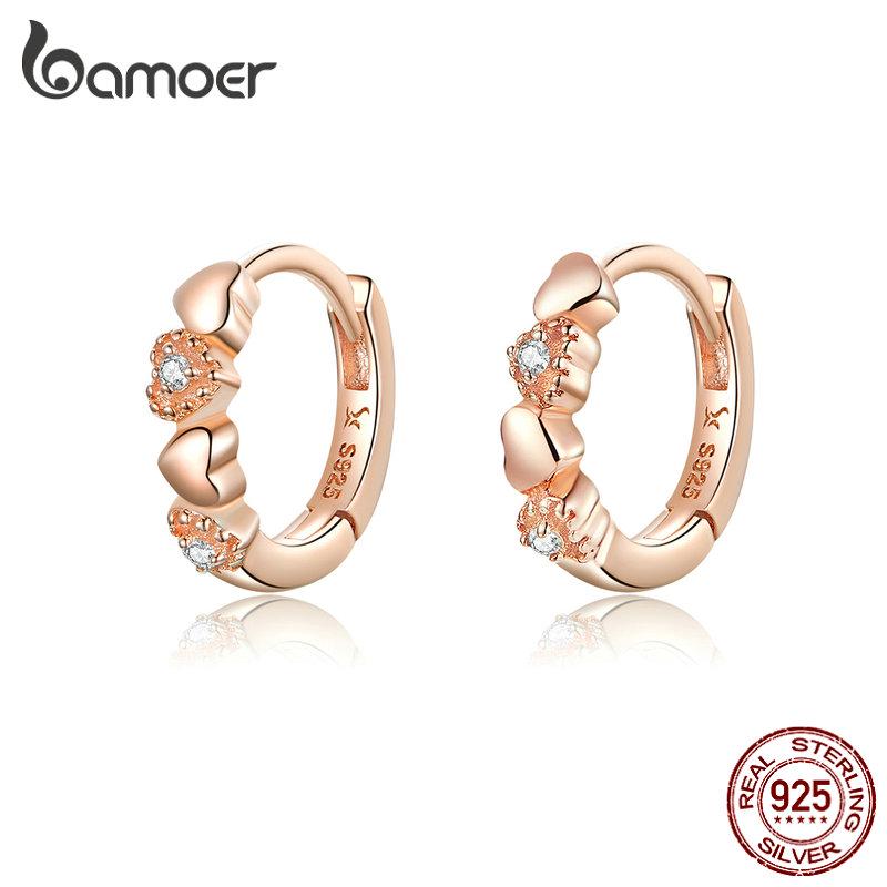 Orecchini A Cerchio In Argento 925 Con Cuore – Huggie Donna