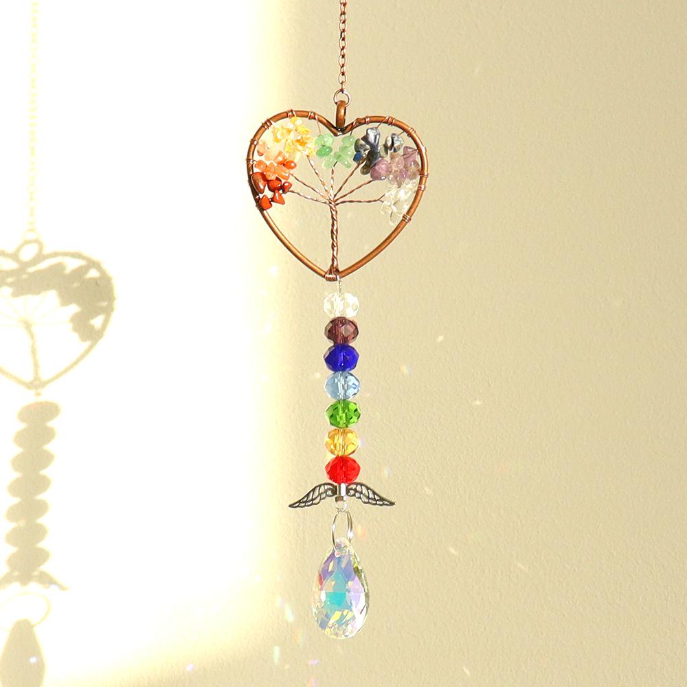 Natural Crushed Stone Tree of Life Crystal Pendant & Sun Catcher Christmas Decoration T131