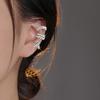 Clipsuri de urechi elegante cu zirconiu în formă de val: Stil european și american, nu este nevoie de piercing