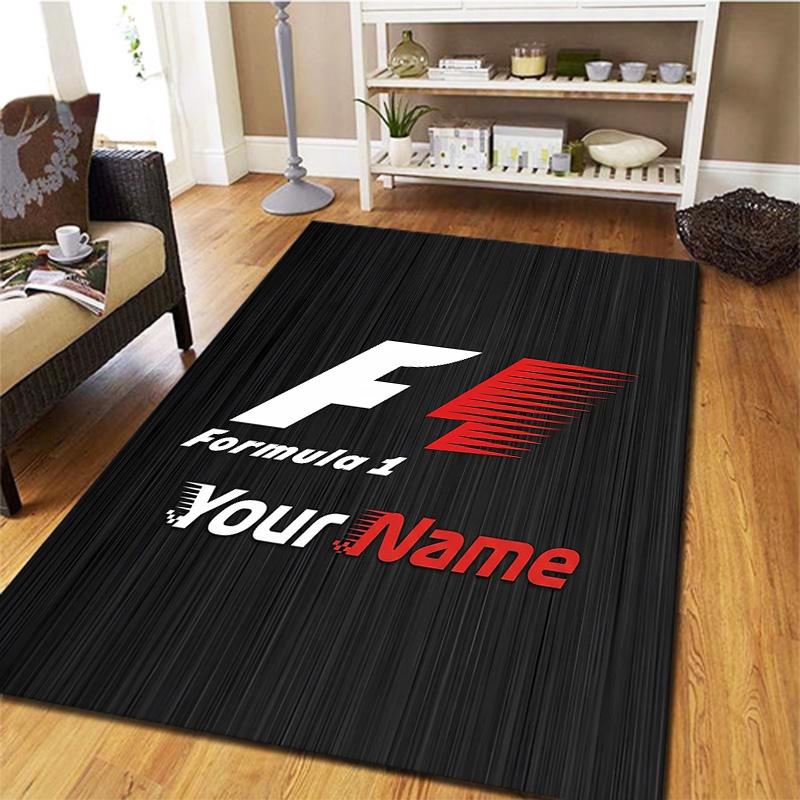 F1 Gear Custom Name Carpet Rug For Living Room Bedroom Home Sofa Decoration Kids Play Nonslip Floor Mat