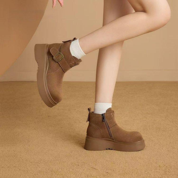 British Martin boots women's 2025 autumn new fashion short boots women's retro versatile comfortable heightening platform women's boots