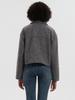 Women's European & American Style Grey Wool Coat with Turn-Down Collar, Large Pockets, for Autumn & Winter