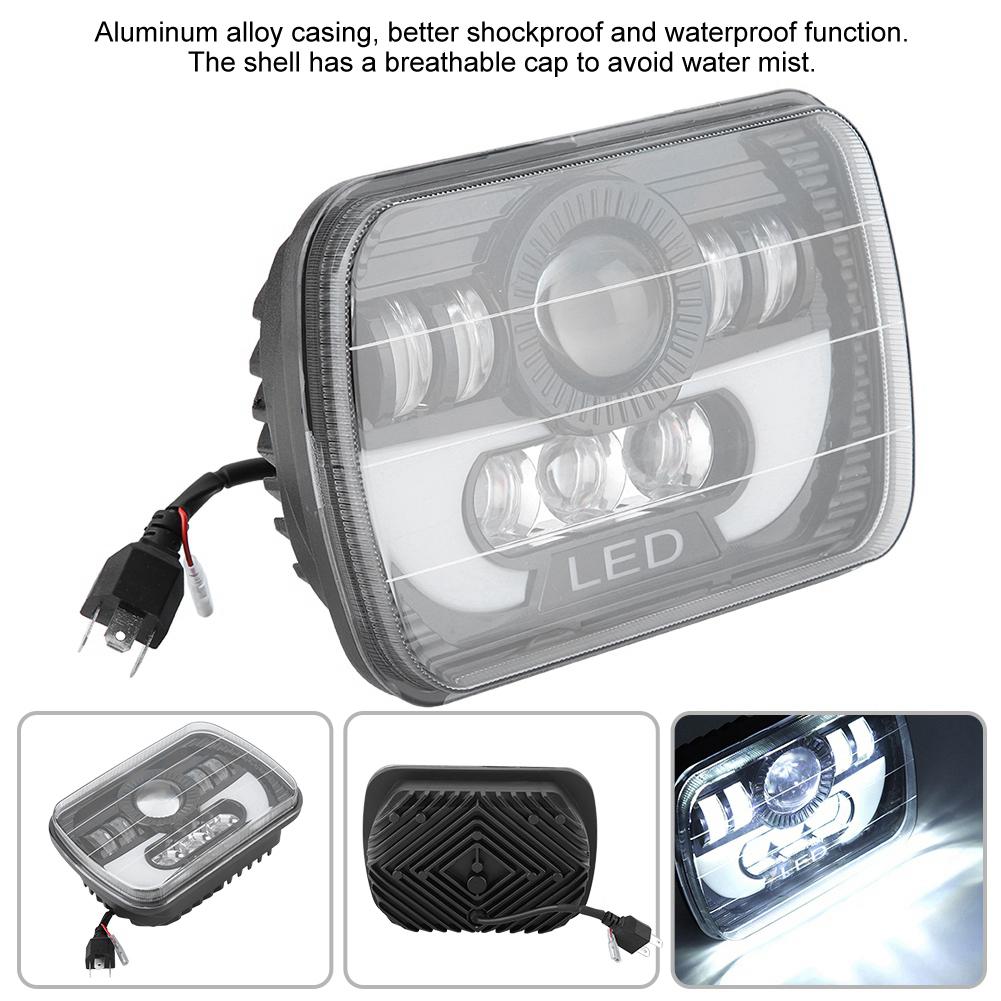 Lâmpadas de Farol LED Quadradas à Prova d'Água para Carro Automotivo 300W 7 Polegadas Feixe Selado para Jeep