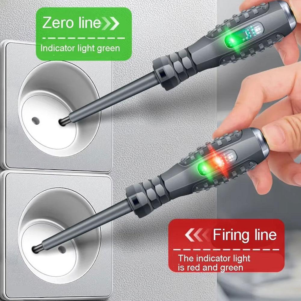 2pcs Slotted Phillips Electrician Screwdriver 12-220v Voltage Tester Pen Ac Dc Induction Insulated Electrical Test Pen Tool