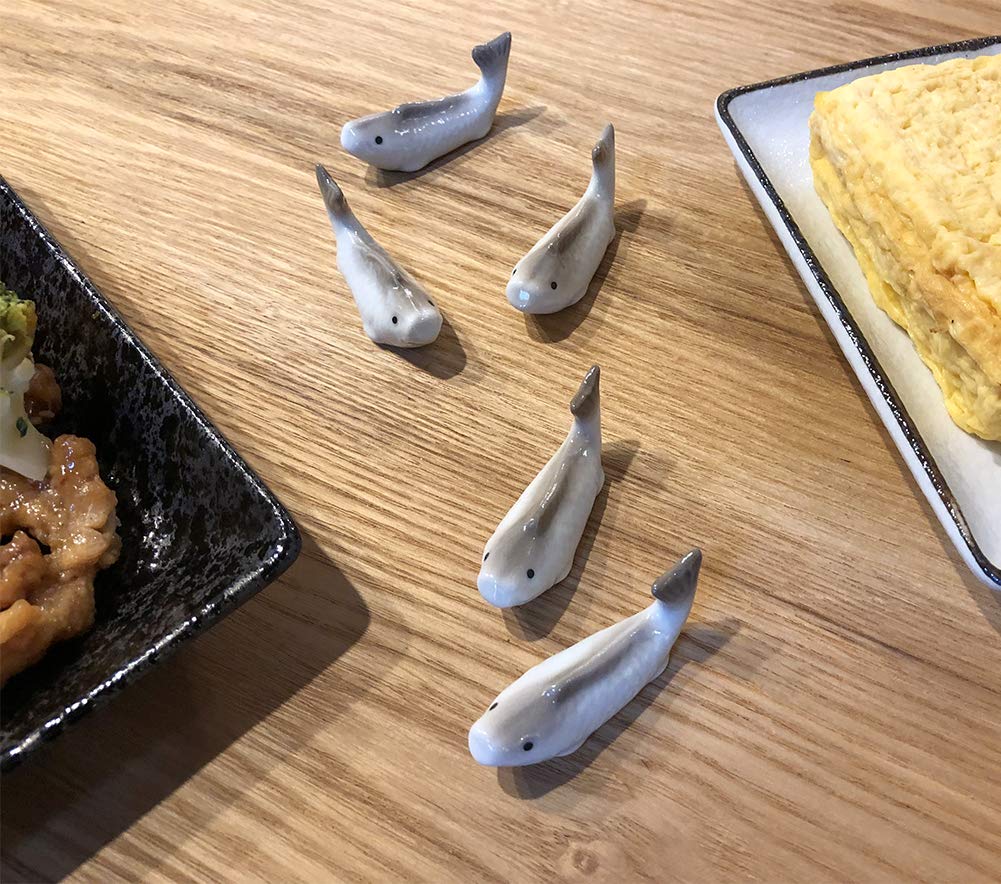 Set of 5 Yamakame Chopstick Rests with Carp Design Gift Made In Chopstick Rest (Yama-Kame) Kiyomizu-yaki [Gift Present, Boxed] Japan,