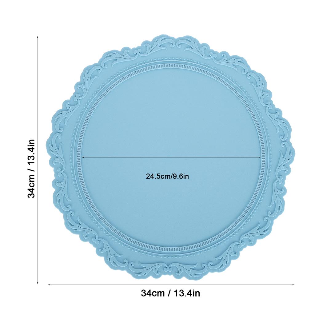 Nordic   Silicone Placemat Embossed Insulation Thickened Round Silicone Mat for Home Kitchen
