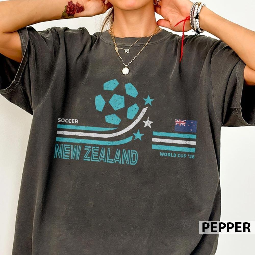 Retro New Zealand Soccer World 2026 Fan T-Shirt Gift for Dad Fathers Day
