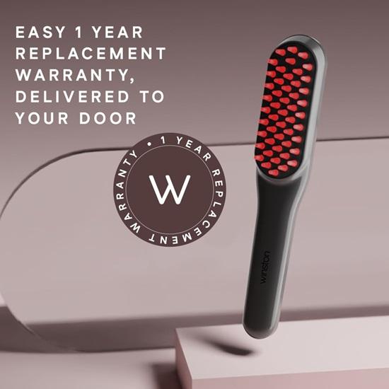 Hair Growth Comb with Red  Blue Light Therapy  Head Massager  Scalp Treatment, Hair Fall Control Rechargeable Electric Detangler for Men  Women (Grey)