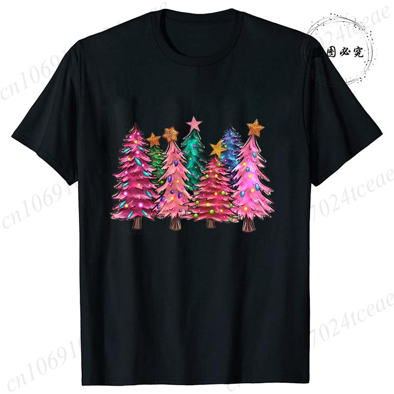 

Womens Christmas Tree Graphic Print TShirt Funny Christmas Holiday Short Sleeve T Shirt Clothing Top Tee Ladies Girls Shirt S