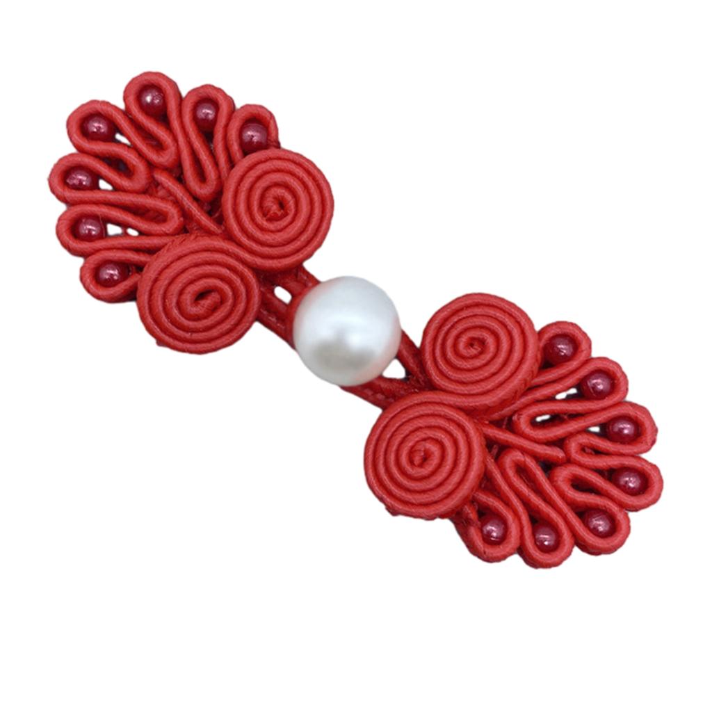 Chinese Knot Buttons Pearl Beads Cheongsam Cloaks Cardigan Fasteners for Clothing Decor Pig Nose Cheongsam Fasteners