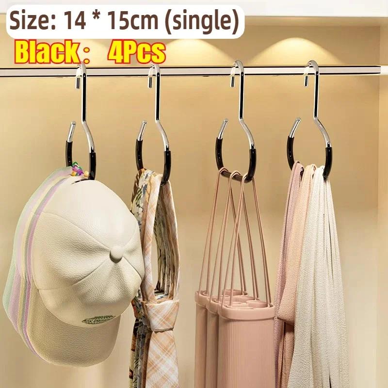 Tie Hanger Multifunction Hooks Circle Ring Hat Hanger Non-marking Non-slip Hat Storage Hook Scarf Towel Tie Hanging Rack