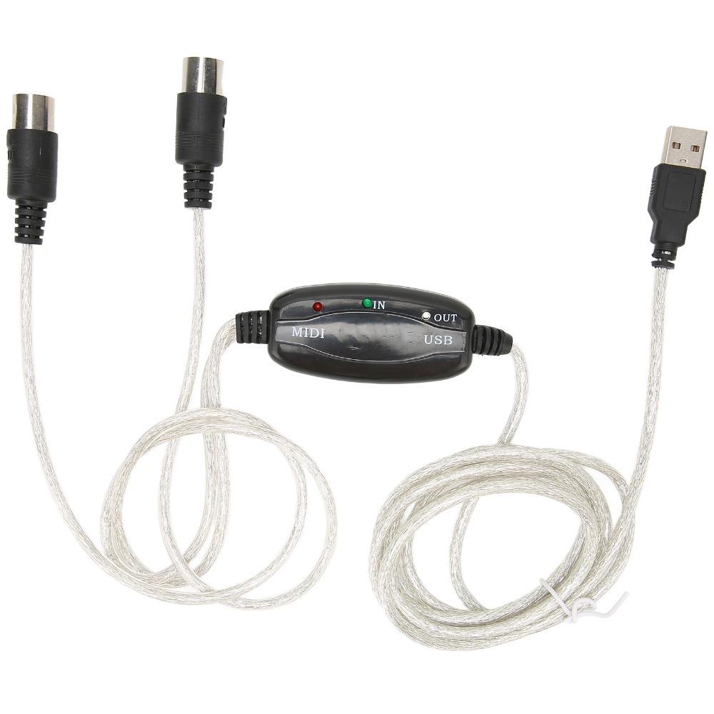 2 In 1 USB To MIDI Cable Plug and Play MIDI Cord Adapter  for Keyboard, Piano, Synthesizer