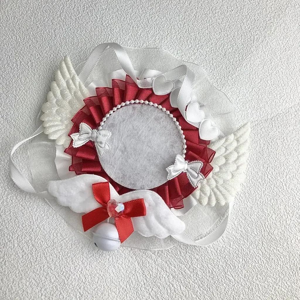 5.8cm Cute Creative Design Badge Pin Holder Kawaii Wings Lace Bow Kpop Badge Clip Displaying Protector Photocard Badge Holder