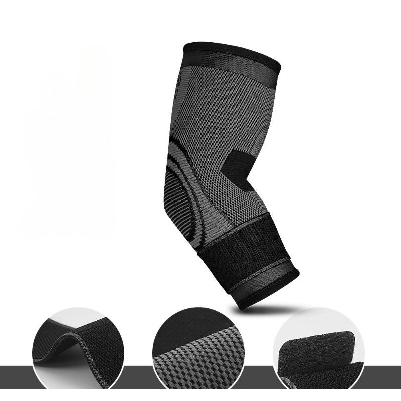 

Outdoor Sports Protection Knitted Bandage Breathable Elastic Pressurized Adult Weightlifting Fitness Elbow Guard black single xl