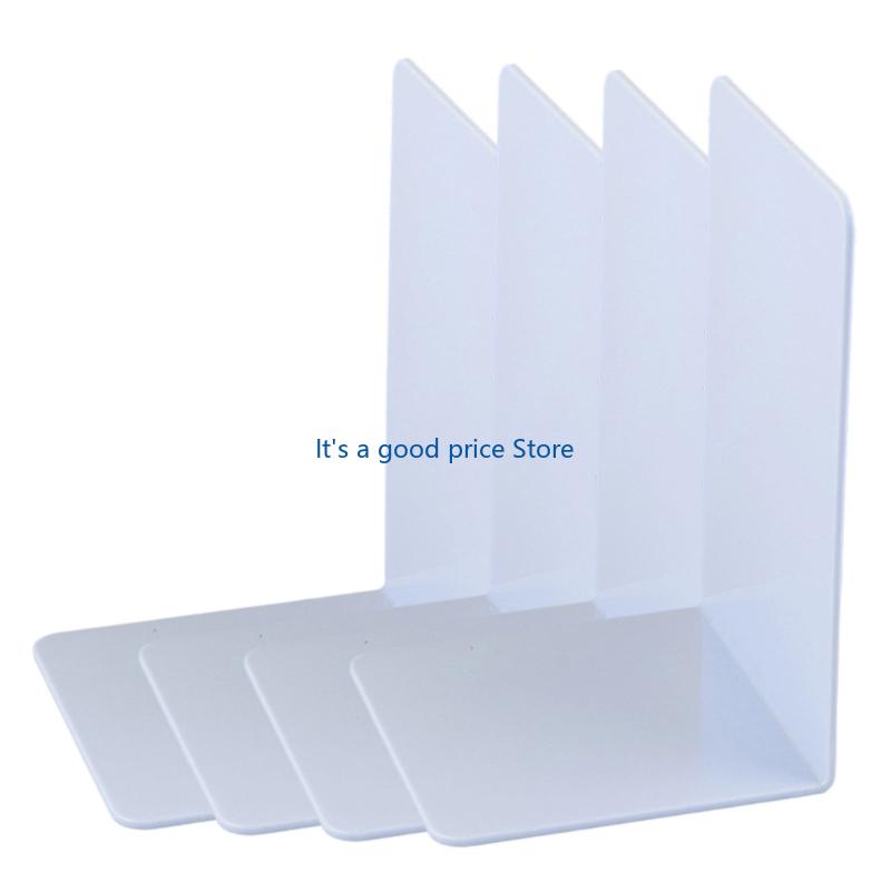 4 Stück Acryl Buchstützen Buchhalter Ständer Buchstütze Buchstopper L-Form Buchstützen Schreibtischorganizer für Bücher Zeitschriften