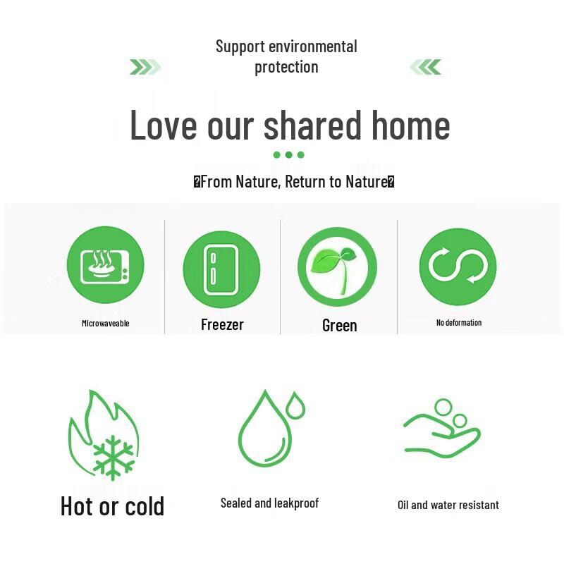 Biologisch abbaubare rechteckige Lunchboxen 600ml