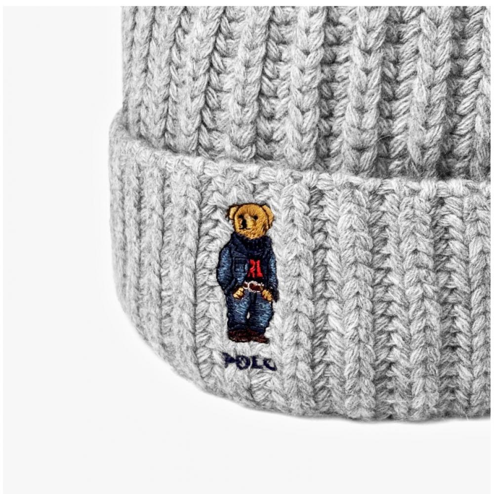 Polo Ralph Lauren Wc0522 032 Solid Denim Bear Pom Pom Beanie