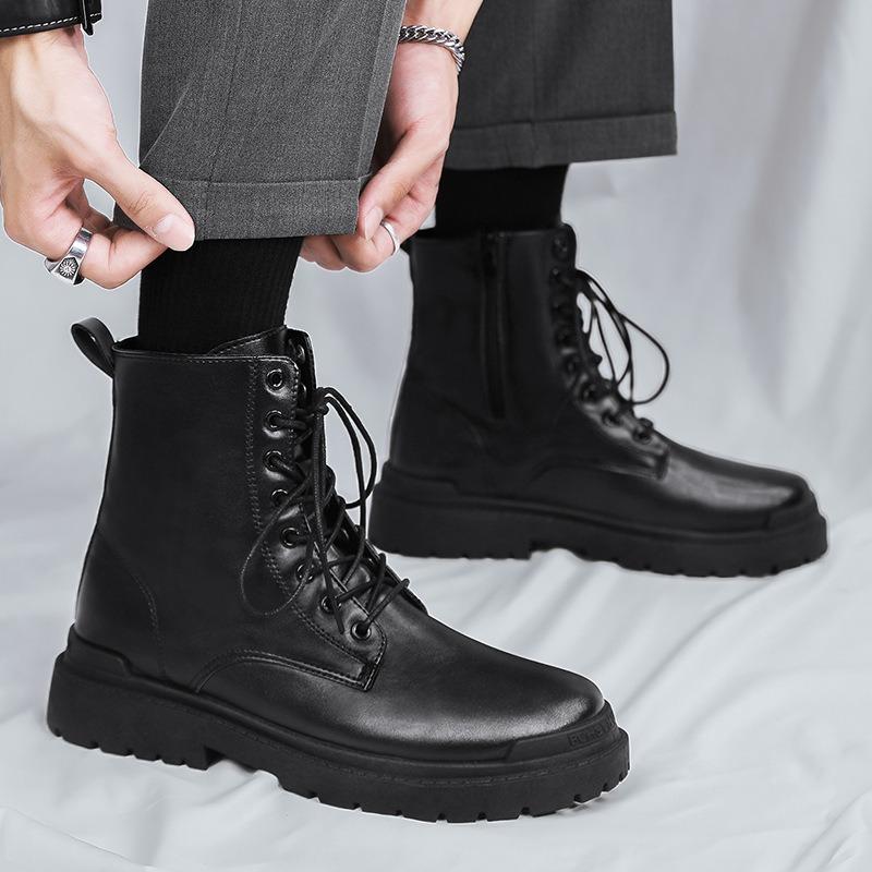 2 New Autumn Waterproof Heightening Martin Boots Thick-soled High-top Fashionable and Versatile