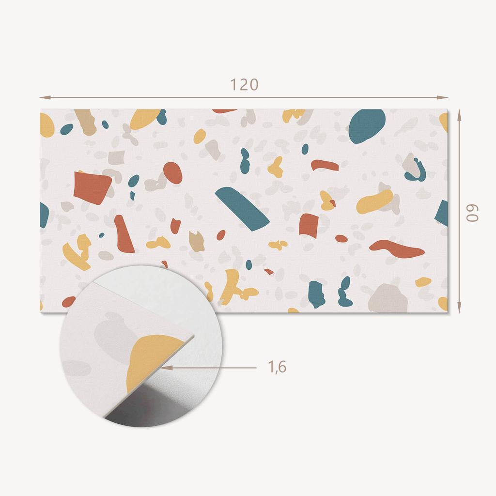 Panel Winylowy Z Nadrukiem - Dekoracja Do Sypialni 120X60 Cm Abstrakcyjny Wzór Z Kształtami