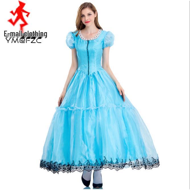 2025 Enchanting Halloween Blue Fairytale Princess Costume Outfit