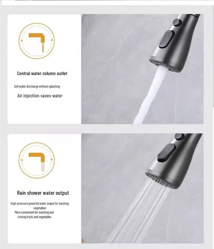 Stainless Steel Telescopic Swan Neck Faucet, Universal Rotation, Hot/Cold Compatible.