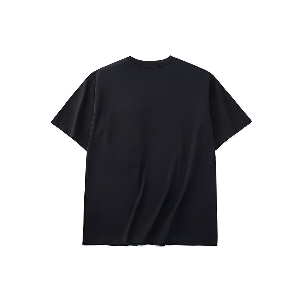 Anta Lifestyle Series Solid Color Pocket Round Neck Pullover Short Sleeve T-Shirt Men Tops Black 152228122-4