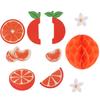 12pcs Festival Orange Honeycomb Ball Pendant Fruit Wall Hanging Ornament  Hawaii Party Birthday
