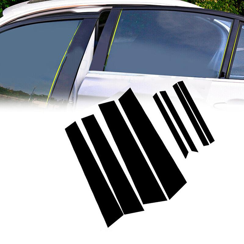 Car Pillar Posts Window Door Moulding Trims Cover Stickers Decal Glossy Black Exterior Accessories Fit For Honda Civic 2012-2015