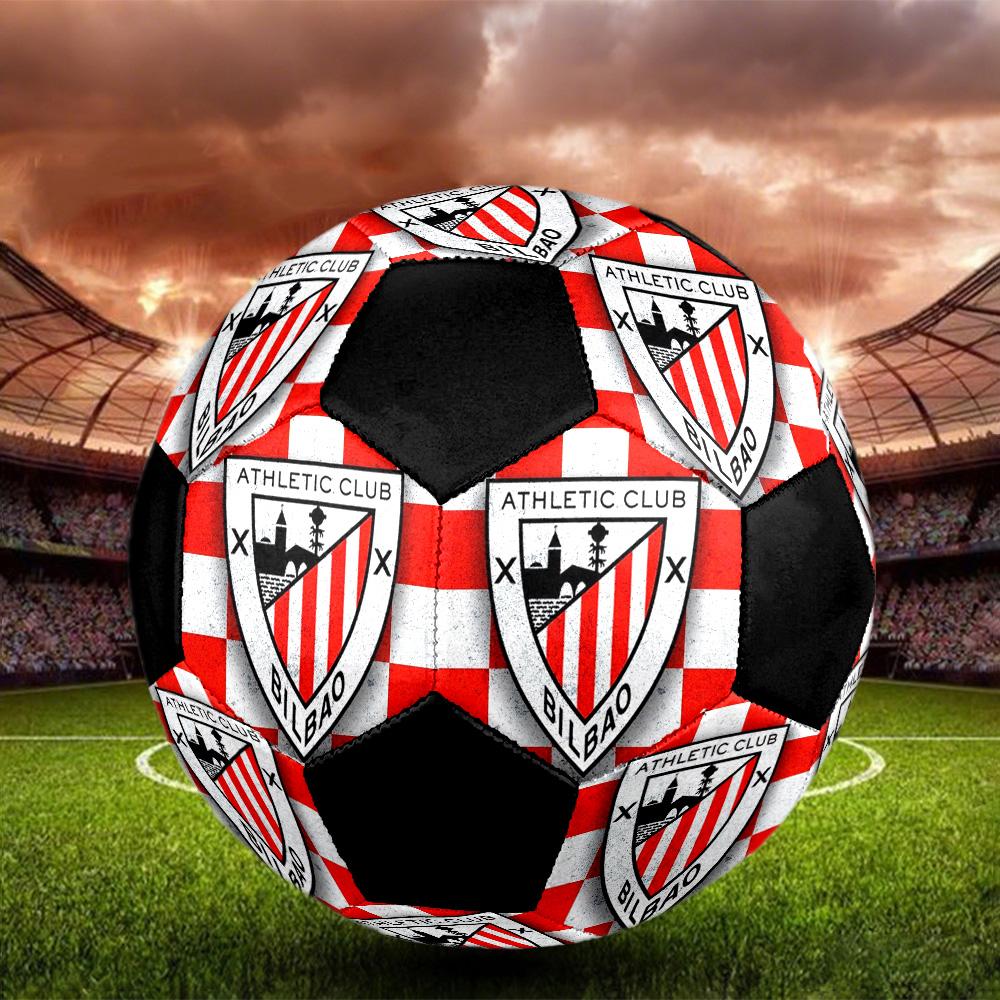 Pallone da Calcetto Indoor Athletic Club de Bilbao Colorato Cucito a Macchina PVC Misura 5 Allenamento di Squadra Pronto per la Competizione Durevole Rimbalzo Elevato Fantastico Regalo Sportivo