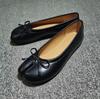 Split-toed shoes women's evening breeze gentle soft leather pig's trotters shoes shallow mouth flat shoes bow single shoes small leather shoes