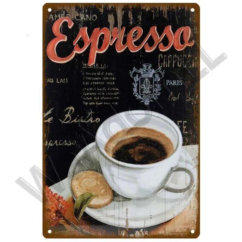 Vintage Metal Tin Sign for Coffee Kitchen Bar Decor, Retro Wall Art Plaque, Iron Painting Poster 26T0104 26T0104