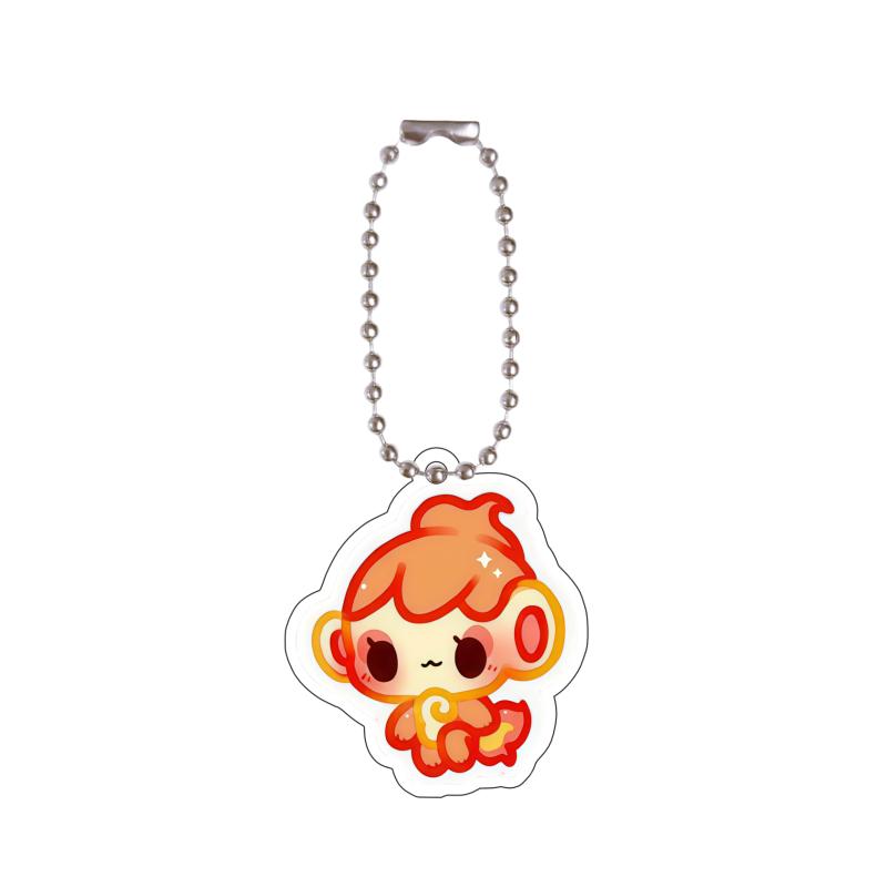 Anime Acrylic Key Ring for Brionne Alolan Meowth Pumpkaboo Chimchar Espurr Piplup Q Version Self-Made Acrylic Key Chain Pendant