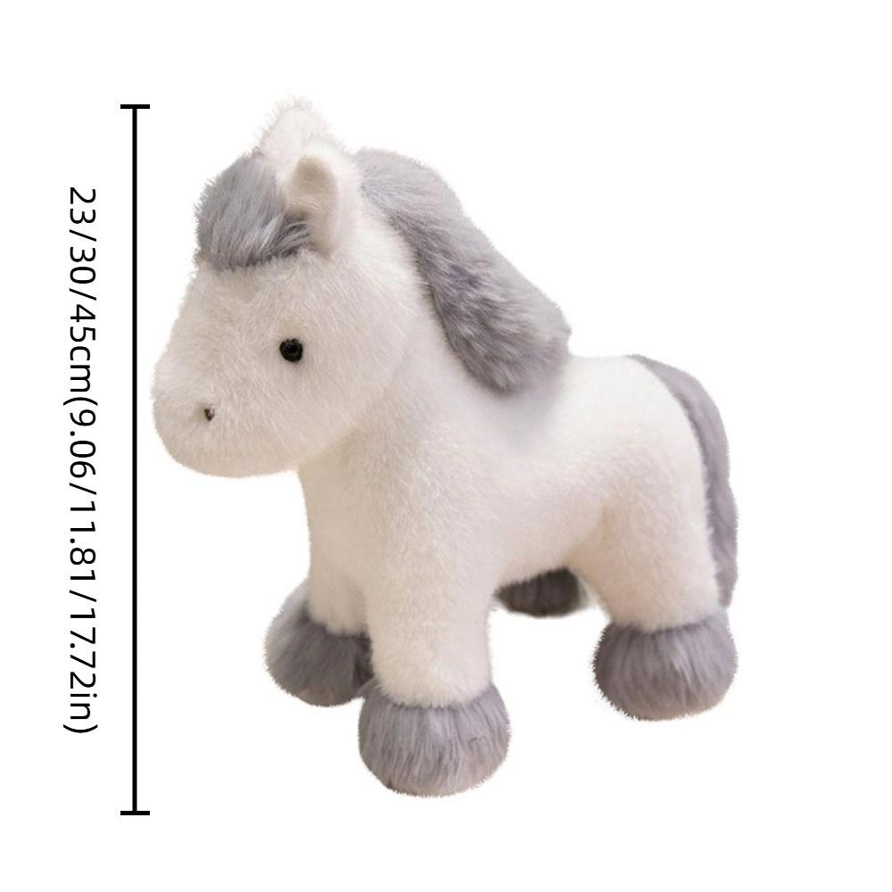 Standing Pony Plush Toys Long Mane Cartoon Horse Stuffed Toy Foal Plush Doll Easter Gifts