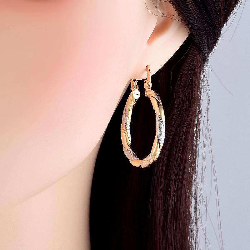 Golden Hoop Earrings Bohemian Style Alloy Earrings Exquisite Gift Women'S Daily Casual Earrings