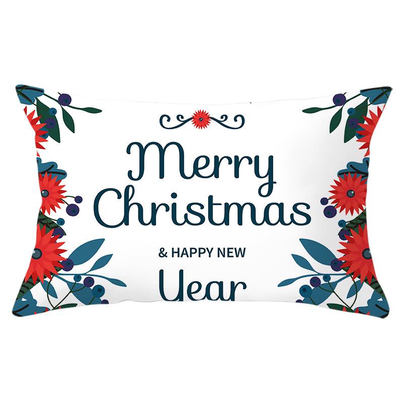 Christmas Simple Print Series Peach Skin Waist Pillowcase Home Sofa Pillowcase Office Pillowcase